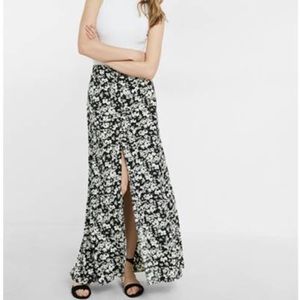 Black & White floral maxi skirt